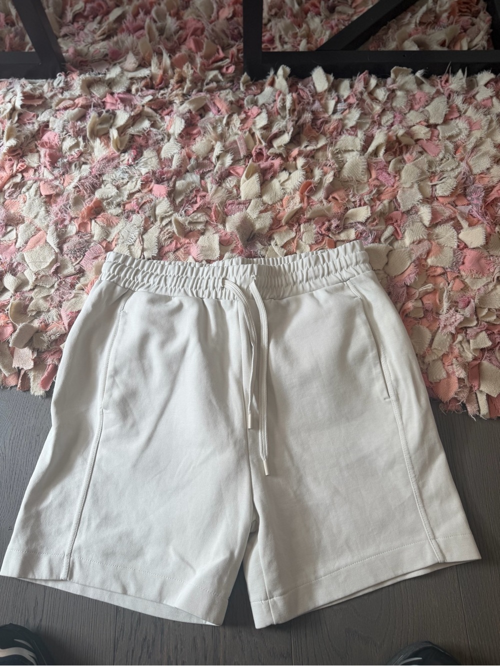 Men’s White Drawstring Lounge Shorts